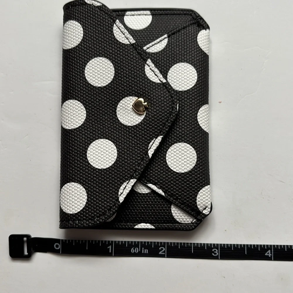 Kate Spade LIMITED EDITION Black and White Polka Dot Envelope Card Case